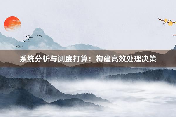 系统分析与测度打算：构建高效处理决策
